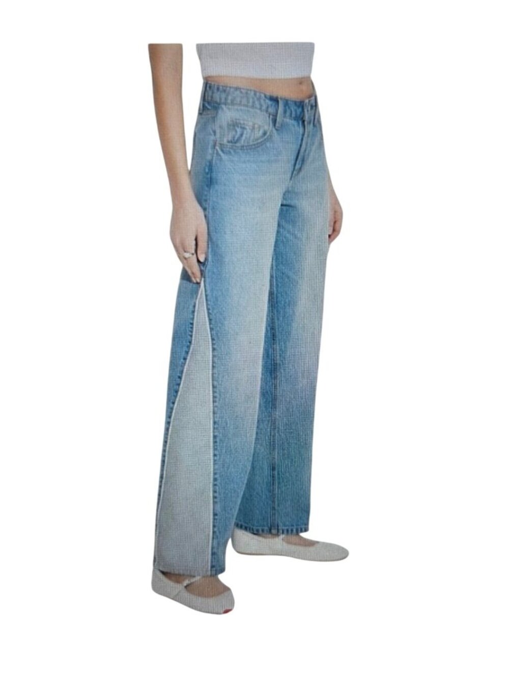 Wild Fable Size 10 Two Toned Blue Mid Rise 90's Relaxed Straight Jeans
